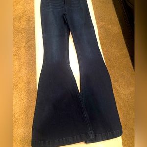 Kancan high waisted super flare dark wash jeans